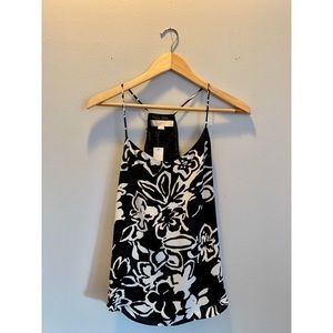 Loft Black and White Floral Cami